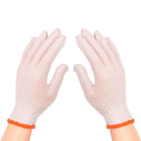 Bawełniana rękawica biała dziana rozmiar 9/10 12 par