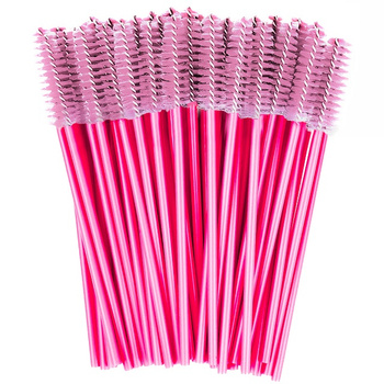 Szczoteczka spiralka do rzęs i brwi, Clavier 50 szt. - ciemny róż