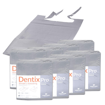 Śliniak dentystyczny z kieszonką 39cm x 48cm szary podfoliowany 54g DentixPro 400szt