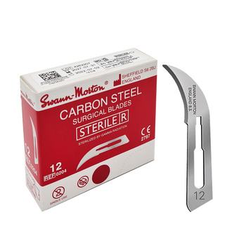 Ostrze chirurgiczne 12 sterylne 100szt stal węglowa Swann-Morton