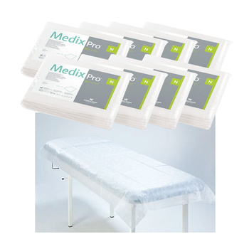 Prześcieradło jednorazowe 80cm x 210cm białe 20g MedixPro 80szt