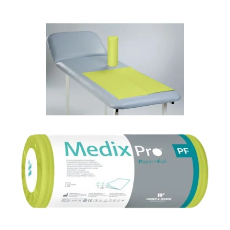 Podkład higieniczny na rolce 50cm x 80cm limonkowy podfoliowany 54g MedixPro 225szt