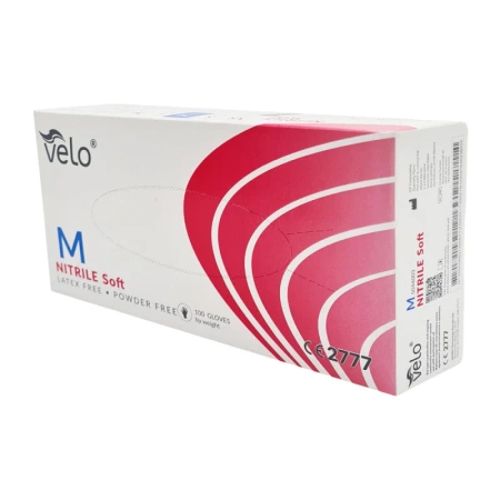 Rękawiczki nitrylowe M niebieskie Velo 100sztuk karton 10op