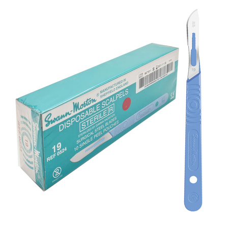 Skalpel chirurgiczny 19 sterylny 10szt stal nierdzewna Swann-Morton