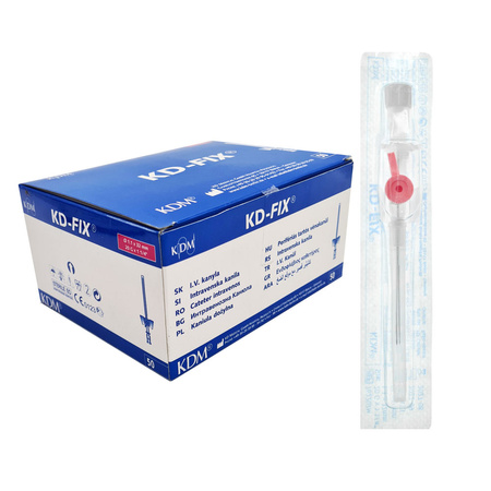 Wenflon różowy 20G 1,1mm x 32mm kaniula dożylna KD-Fix 50szt