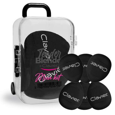 Zestaw mini gąbek do makijażu MUA KIT w walizeczce, Tender Blender, Clavier, make up, 6szt,black