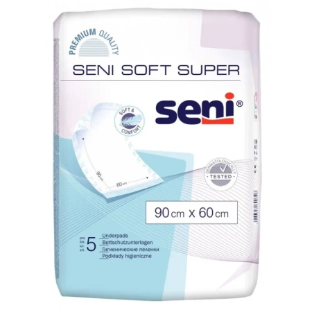 Podkład chłonny na łóżko 90cm x 60cm Seni Soft Super 5 szt