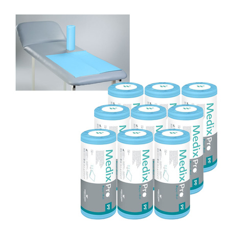 Podkład higieniczny na rolce 50cm x 80cm niebieski podfoliowany 54g MedixPro 225szt