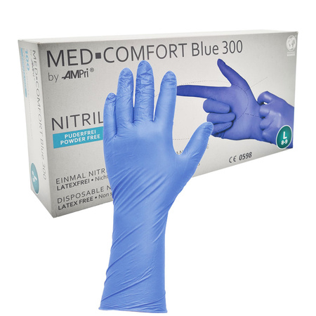 Rękawiczki nitrylowe L niebieskie Ampri Blue 300 100sztuk