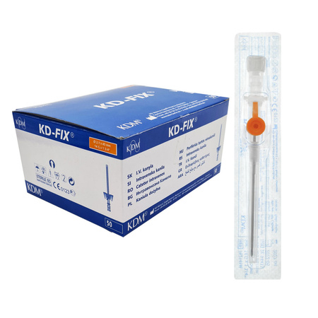 Wenflon pomarańczowy 14G 2,1mm x 45mm kaniula dożylna KD-Fix 50szt