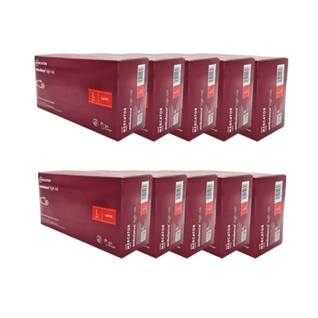 Rękawiczki lateksowe L niebieskie Mercator Ambulance High Risk 50szt karton 10op