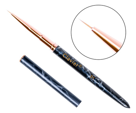 Pędzelek do zdobień cienki precyzyjny 7mm - granatowy - 01 MARBLE