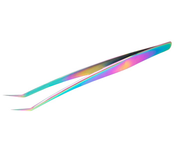 Profesjonalna Pęseta do Rzęs Łukowa Clavier, Tęczowa- PT11