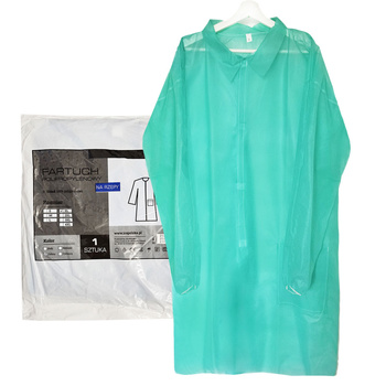 Fartuch jednorazowy zielony XL na rzepy (flizelina 22g) 1szt