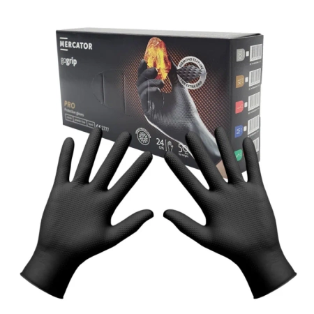 Rękawiczki nitrylowe S czarne Mercator Gogrip 50szt