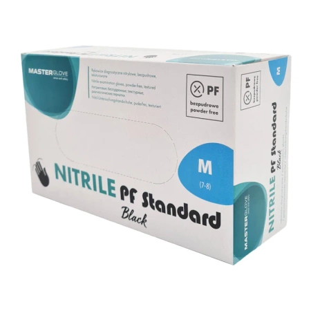 Rękawiczki nitrylowe czarne M Master Glove Nitrile PF Standard Black 100szt