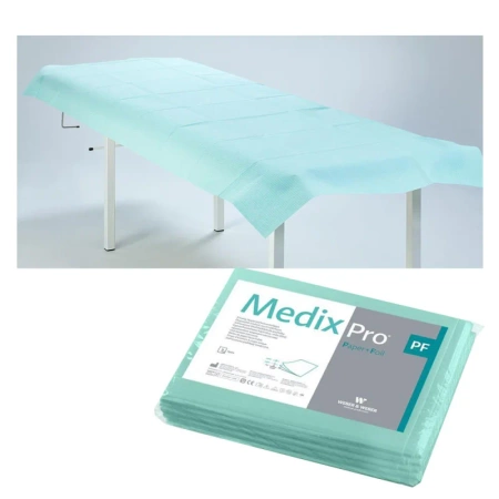 Prześcieradło jednorazowe 77cm x 210cm zielone podfoliowane 54g MedixPro 40szt