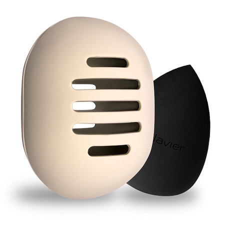 Silikonowe etui na gąbkę do makijażu, osuszacz, beige, 1szt.