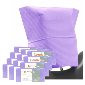Pokrowiec na zagłówek stomatologiczny 32cm x 28cm fioletowy podfoliowany 54g DentixPro 600szt