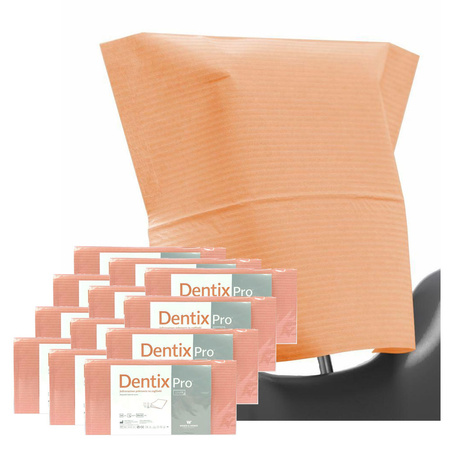 Pokrowiec na zagłówek stomatologiczny 32cm x 28cm morelowy podfoliowany 54g DentixPro 600szt