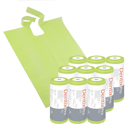 Śliniak dentystyczny na rolce 50cm x 65cm limonkowy podfoliowany 54g DentixPro 270szt