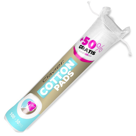 Płatki kosmetyczne COTTON PADS Clavier w tubie, 100% bawełna, Make up, 150szt.
