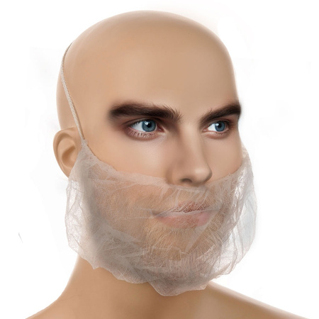 Osłona ust i brody na gumkę flizelina biała 12g 100szt