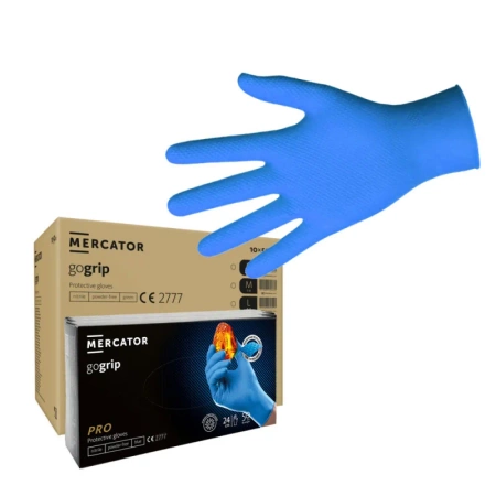 Rękawiczki nitrylowe XL niebieskie Mercator Gogrip 50szt karton 10op