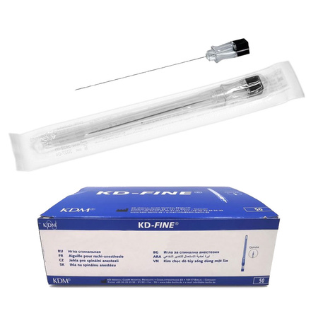 Igły do punkcji lędźwiowej 75mm x 2,7mm 22G KDM KD-Fine Spinal 50szt