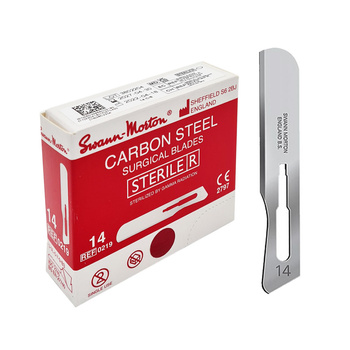 Ostrze chirurgiczne 14 sterylne 100szt stal węglowa Swann-Morton