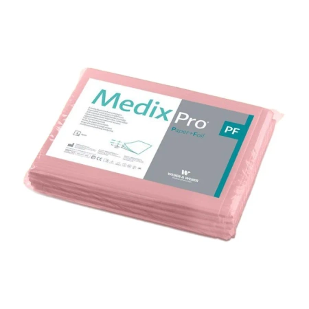 Prześcieradło jednorazowe 77cm x 210cm różowe podfoliowane 54g MedixPro 40szt