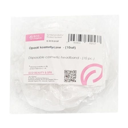 Opaska kosmetyczna do włosów biała 10szt