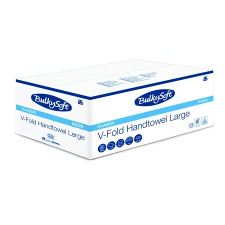 Ręcznik papierowy w listkach 24x21cm składany typu ZZ V-FOLD 3000szt biały 2 warstwy 4op