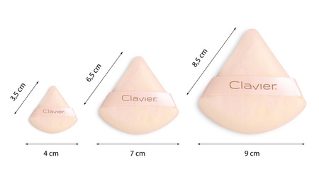 Puszek trójkątny do pudru Clavier, beżowy 6szt.