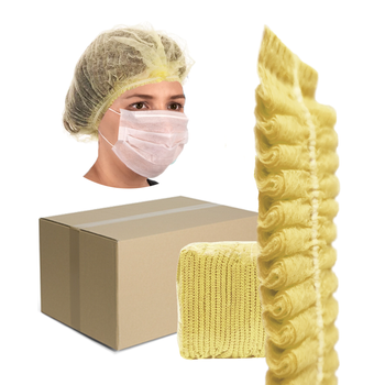 Czepki jednorazowe żółte clip flizelina 12g 100szt karton 20op