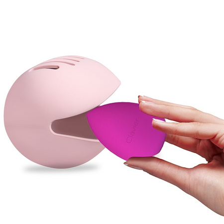 Silikonowe etui na gąbkę do makijażu, osuszacz, pink, 1szt.