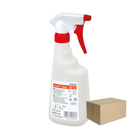Płyn do szybkiej dezynfekcji powierzchni Ecolab Incidin Liquid spray 650ml 12op