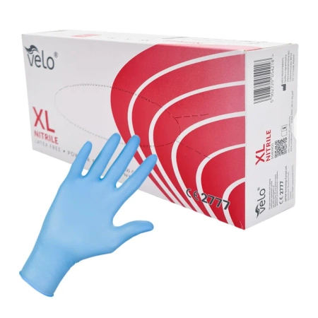Rękawiczki nitrylowe XL niebieskie Velo 100sztuk
