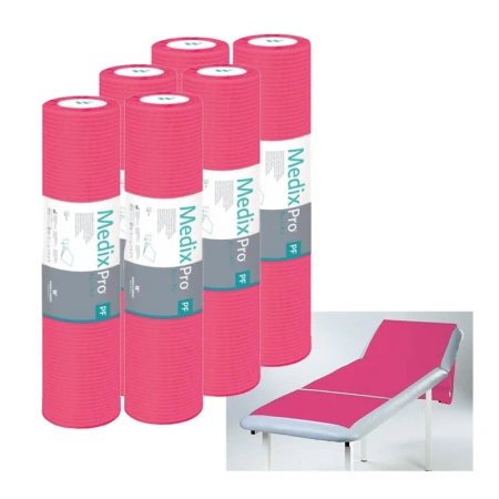 Podkład higieniczny na rolce 50cm x 50cm fuksja podfoliowany 54g MedixPro 480szt