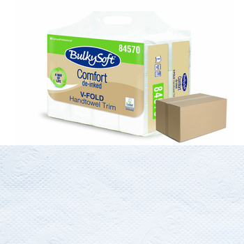 Ekologiczny ręcznik papierowy w listkach krótki 21x21cm składany typu ZZ V-FOLD 3000szt biały 2 warstwy 4op