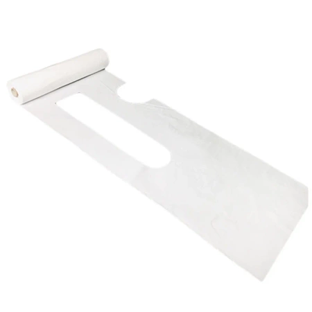 Fartuch foliowy wodoodporny biały 90cm x 150cm wiązany na troki (folia LDPE) 100szt