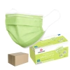 Kolorowa maseczka chirurgiczna medyczna 3-warstwy typ IIR limonkowa zielona 50 szt x 24op