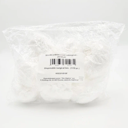 Stanik jednorazowy biustonosz zabiegowy biały włóknina nieprześwitujący 10szt