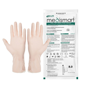 Rękawiczki chirurgiczne sterylne 8.0 lateksowe pudrowane Medismart 1 para