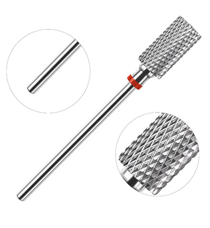 Frez Karbidowy z Węglika Spiekanego, walec 3/32 Large Barrel Long(F)-czerwony (delikatny)