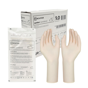 Rękawiczki chirurgiczne lateksowe sterylne 9.0 pudrowane Mercator Santex Powdered 50 par