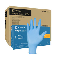 Rękawiczki nitrylowe XS niebieskie Mercator Nitrylex Classic 100sztuk karton 10op