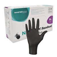 Rękawiczki nitrylowe czarne XL Master Glove Nitrile PF Standard Black 100szt