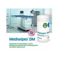 Chusteczki Mediwipes DM do dezynfekcji i mycia powierzchni nieinwazyjnych 100szt wkład 12op