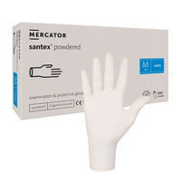 Rękawiczki lateksowe M pudrowane Santex powdered finger txt 100sztuk
